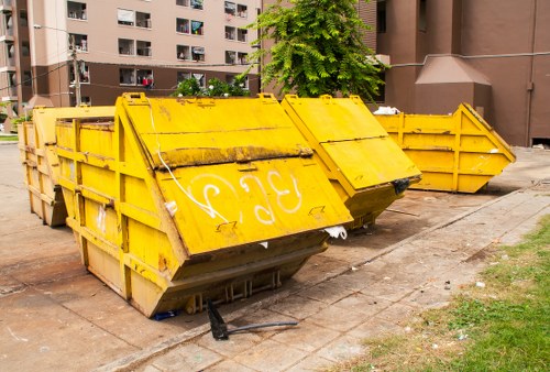 Construction site with waste being cleared