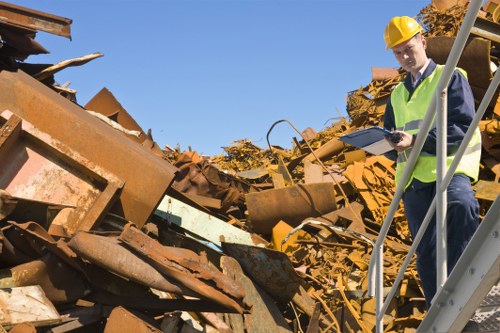 Staff conducting a safety briefing before rubbish collection